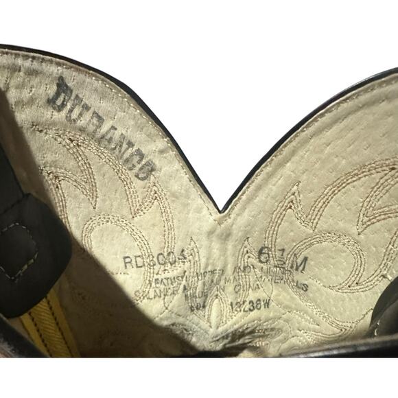 Durango Vintage Women’s Brown Black Embroidered Boots Western Size 6.5 M Used - Picture 7 of 8